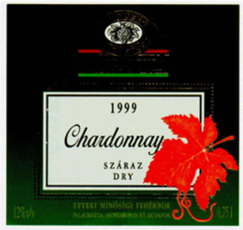 HUNGAROVIN 1999 Chardonnay SZARAZ DRY Logo (DPMA, 25.05.2000)