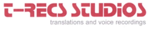 T-RECS STUDiOS translations and voice recordings Logo (DPMA, 06/11/2008)