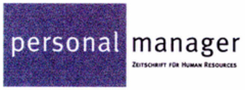 personalmanager ZEITSCHRIFT  FÜR HUMAN RESOURCES Logo (DPMA, 28.05.2002)