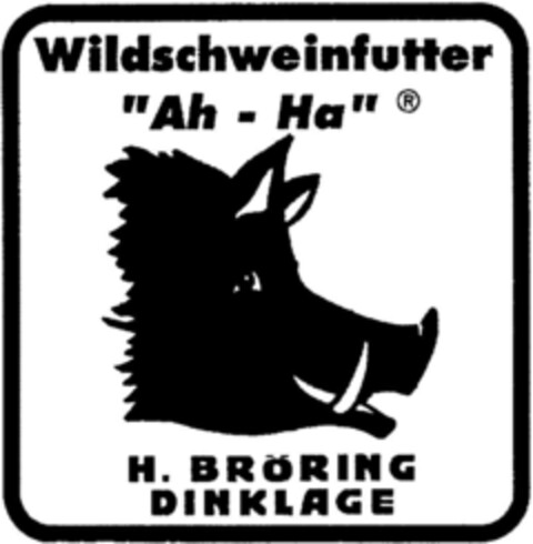 Wildschweinfutter "Ah - Ha" H. BRÖRING DINKLAGE Logo (DPMA, 31.07.1993)