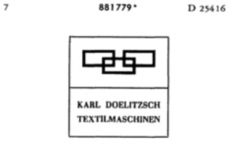 KARL DOELITZSCH TEXTILMASCHINEN Logo (DPMA, 17.02.1971)