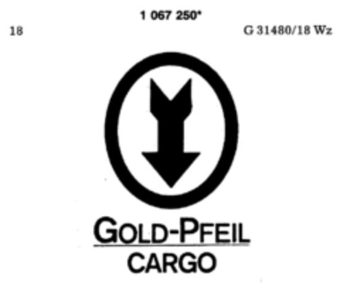 GOLD-PFEIL CARGO Logo (DPMA, 11.07.1984)