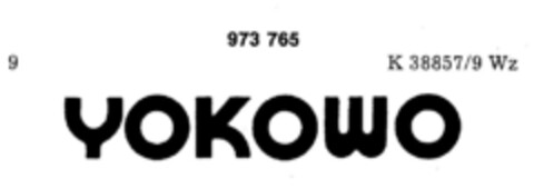 YOKOWO Logo (DPMA, 13.09.1977)