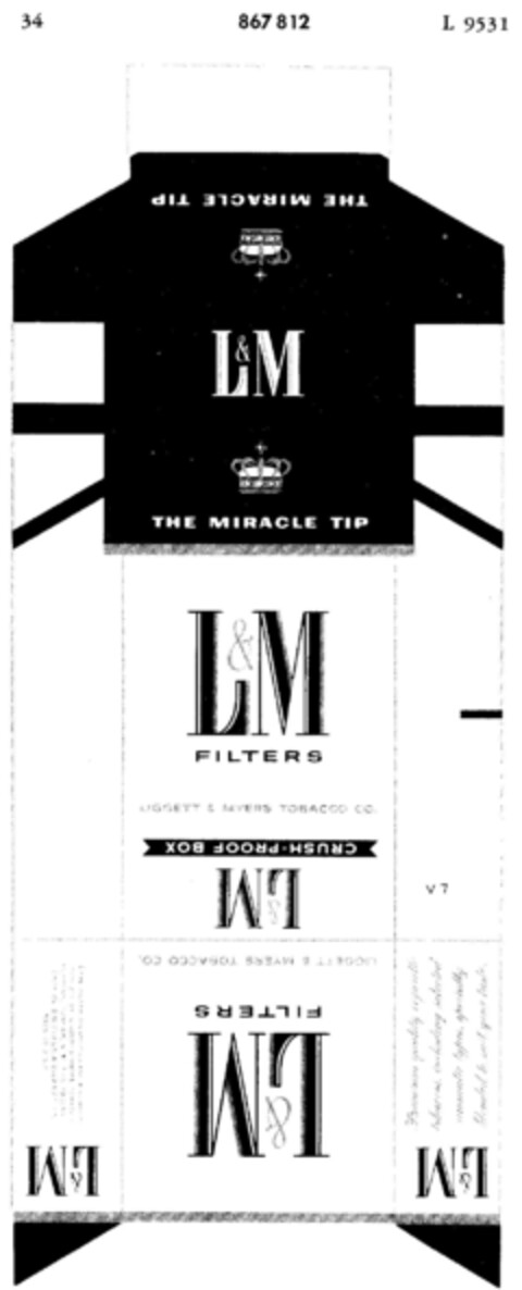 L&M FILTERS LIGGETT & MYERS TOBACCO CO. Logo (DPMA, 19.06.1961)