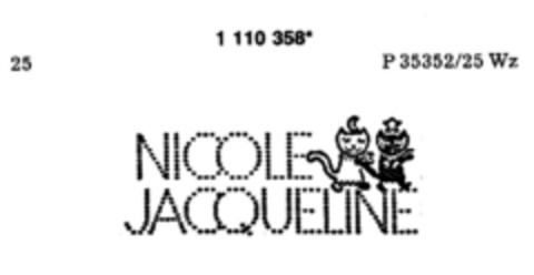 NICOLE JACQUELINE Logo (DPMA, 07/06/1987)