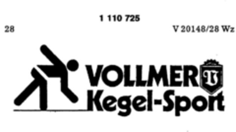 VOLLMER Kegel-Sport Logo (DPMA, 01/30/1987)