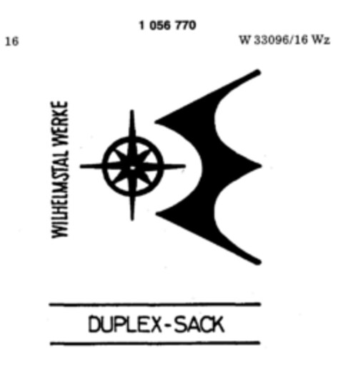 DUPLEX-SACK WILHELMSTAL WERKE Logo (DPMA, 28.03.1983)