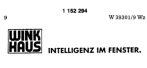 WINK HAUS INTELLIGENZ IM FENSTER. Logo (DPMA, 13.06.1989)