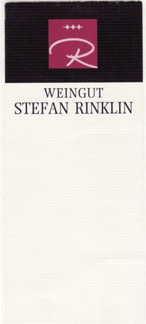 WEINGUT STEFAN RINKLIN Logo (DPMA, 23.04.2008)