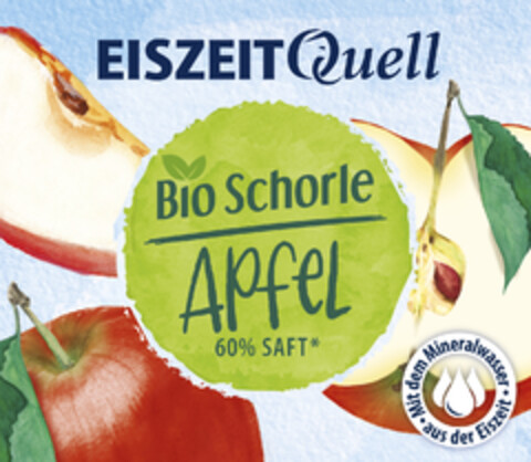 EISZEIT Quell Bio Schorle Apfel 60% Saft* Mit dem Mineralwasser aus der Eiszeit Logo (DPMA, 03/15/2024)