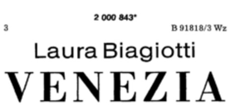 Laura Biagiotti VENEZIA Logo (DPMA, 04.02.1991)