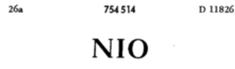 NIO Logo (DPMA, 27.08.1960)