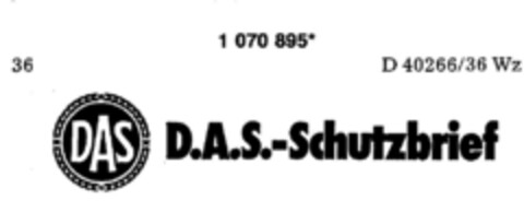 DAS D.A.S.-Schutzbrief Logo (DPMA, 22.10.1984)