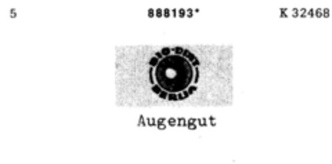 Augengut BIO-DIÄT BERLIN Logo (DPMA, 10.09.1971)