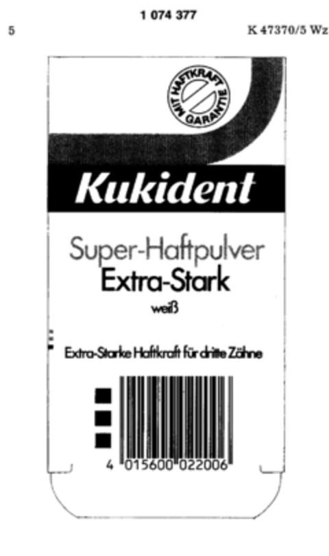 Kukident Super-Haftpulver Logo (DPMA, 25.07.1984)