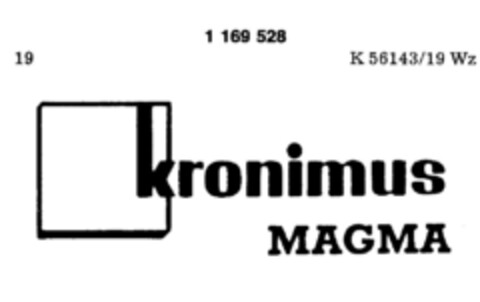 kronimus MAGMA Logo (DPMA, 05/08/1990)