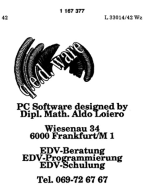 q.e.d. ware Logo (DPMA, 15.12.1989)