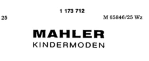 MAHLER KINDERMODEN Logo (DPMA, 22.09.1989)