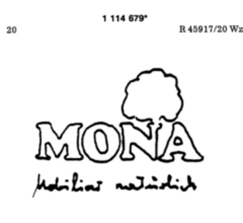 MONA Mobiliar natürlich Logo (DPMA, 16.10.1987)