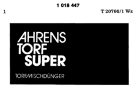 AHRENS TORF SUPER TORFMISCHDÜNGER Logo (DPMA, 26.11.1980)