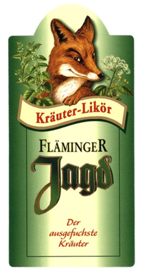 Kräuter-Likör FLÄMINGER Jagd Der ausgefuchste Kräuter Logo (DPMA, 08/28/2015)