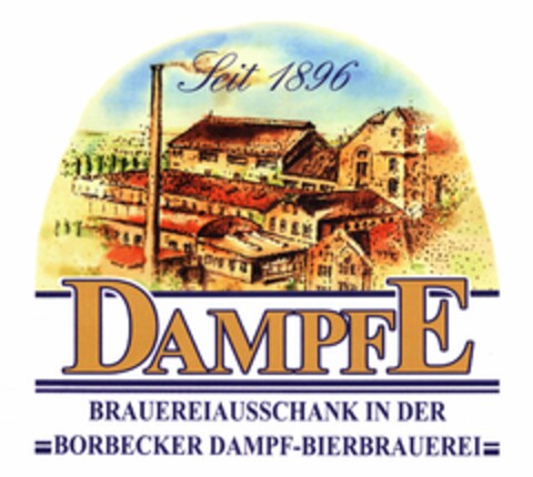 DAMPFE BRAUEREIAUSSCHANK IN DER BORBECKER DAMPF-BIERBRAUEREI Logo (DPMA, 11.09.2003)