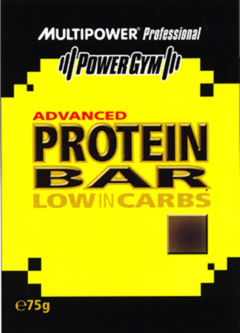 MULTIPOWER Professional POWERGYM ADVANCED PROTEIN BAR LOW IN CARBS Logo (DPMA, 10/21/2004)