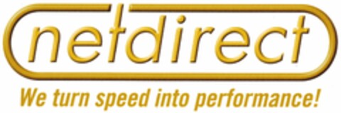 netdirect We turn speed into performance! Logo (DPMA, 17.06.2005)