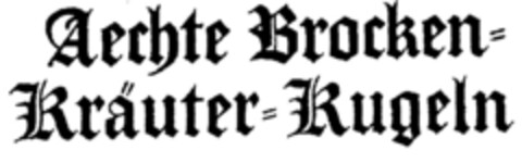 Aechte Brocken=Kräuter=Kugeln Logo (DPMA, 01/24/1998)