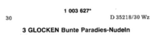 3 GLOCKEN Bunte Paradies-Nudeln Logo (DPMA, 30.04.1980)