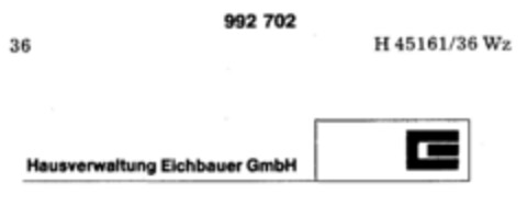 Hausverwaltung Eichbauer GmbH Logo (DPMA, 02.04.1979)