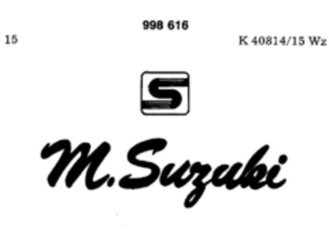 S M.Suzuki Logo (DPMA, 30.04.1979)