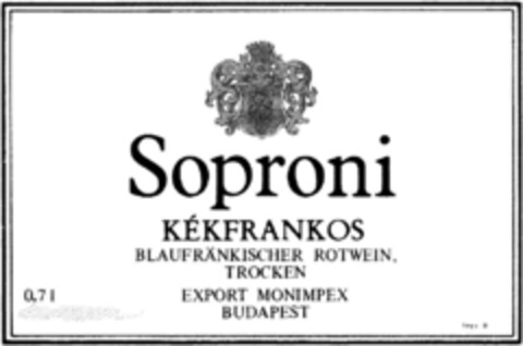 Soproni KEKFRANKOS Logo (DPMA, 26.06.1990)