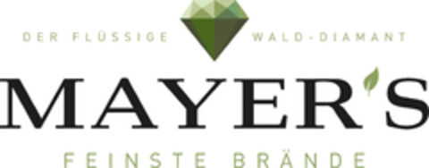 DER FLÜSSIGE WALD-DIAMANT MAYER'S FEINSTE BRÄNDE Logo (DPMA, 03/24/2021)