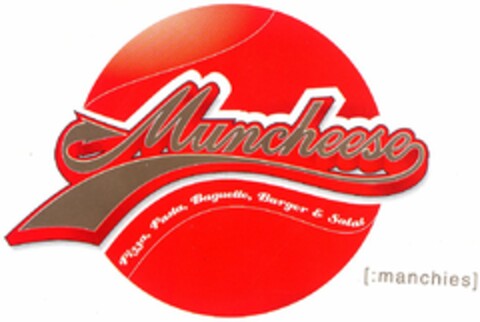 Muncheese Pizza, Pasta, Baguette, Burger & Salat [:manchies] Logo (DPMA, 17.03.2005)