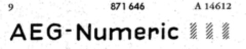 AEG-Numeric Logo (DPMA, 10.08.1964)