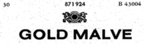 GOLD MALVE Logo (DPMA, 08.09.1969)