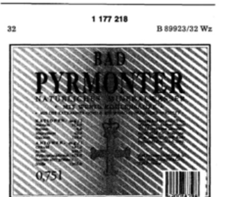 BAD PYRMONTER Logo (DPMA, 16.05.1990)