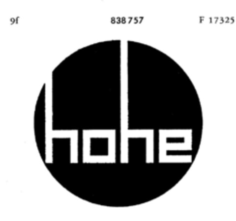 hohe Logo (DPMA, 07/07/1966)