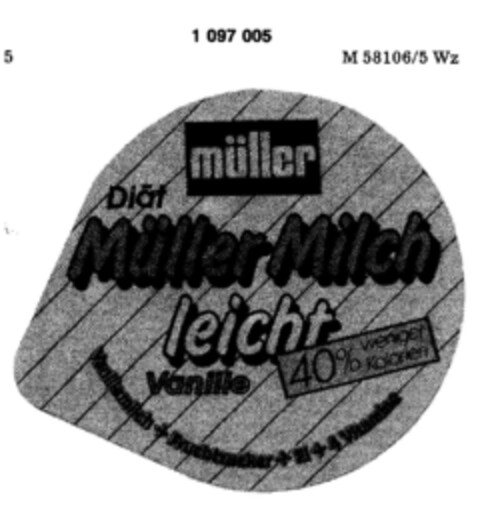 Diät Müller Milch leicht Vanille Logo (DPMA, 24.02.1986)