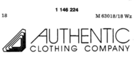 AUTHENTIC CLOTHING COMPANY Logo (DPMA, 04.06.1988)