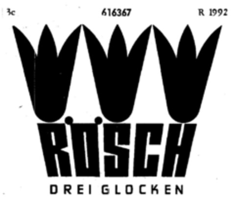 RÖSCH DREI GLOCKEN Logo (DPMA, 04/17/1951)