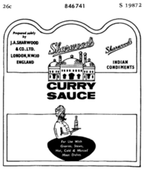 Sharwood`s CURRY SAUCE Logo (DPMA, 25.04.1967)