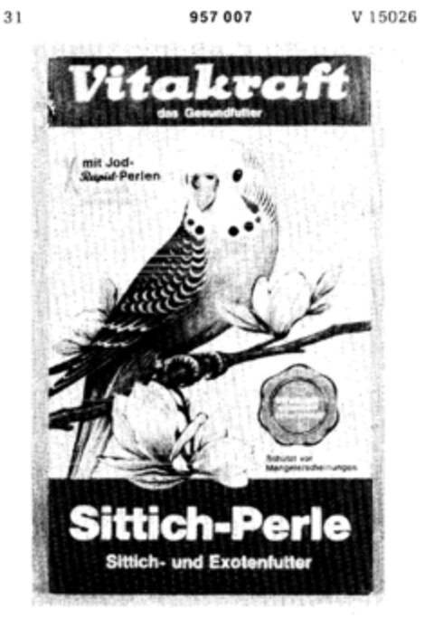 Vitakraft Sittich-Perle Logo (DPMA, 03/03/1976)