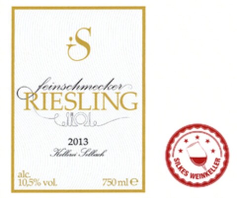 S feinschmecker RIESLING 2013 Kellerei Selbach SILKES WEINKELLER Logo (DPMA, 05.11.2014)