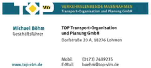 TOP Transport-Organisation und Planung GmbH Logo (DPMA, 26.01.2017)