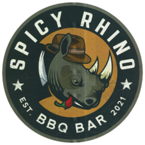 SPICY RHINO EST. BBQ BAR 2021 Logo (DPMA, 08.09.2021)