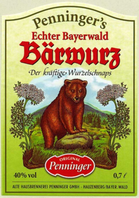 Penninger's Echter Bayerwald Bärwurz Logo (DPMA, 12/05/2002)