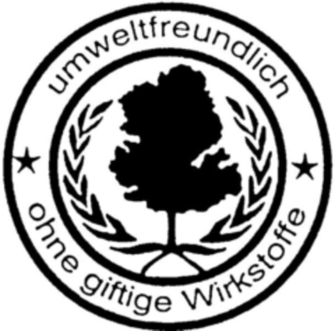 umweltfreundlich ohne giftige Wirkstoffe Logo (DPMA, 26.02.1996)