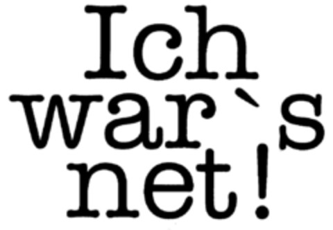 Ich war's net! Logo (DPMA, 12/21/1999)